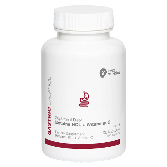 INVEX REMEDIES BETAINA HCL + WITAMINA C 100 KAPSUŁEK