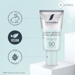 SKINVISIBLES AQUA SENSE HYALURONIC Ochronny krem nawilżający z kwasem hialuronowym SPF50/WR/UVA/PA++++/Blue Light, Wodoodporny 50ML - 3