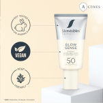 SKINVISIBLES GLOW SENSE Ochronny krem nawilżający SPF50/WR/UVA/PA++++/Blue Light, Wodoodporny 50ML - 3