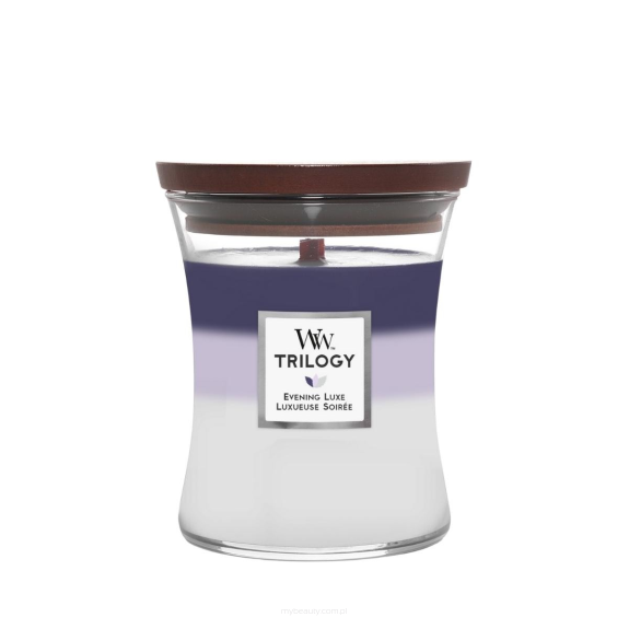 WOODWICK TRILOGY EVENING LUXE ŚWIECA ZAPACHOWA ŚREDNIA